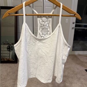 SO White Lace Back Camisole Top
